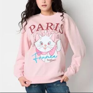 Disney Aristocats Paris “France Bonjour” Sweatshirt – Pink – Size L – EUC ✨